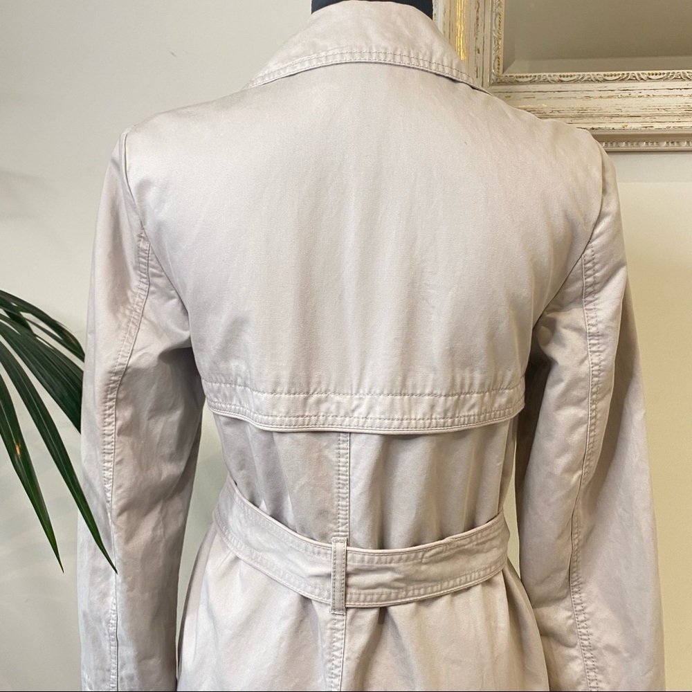 Beautiful Beige Tailored Trench Coat 100% Cotton Just Jeans Size 8 - Picture 7 of 10